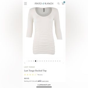Last Tango cream top, size M/L